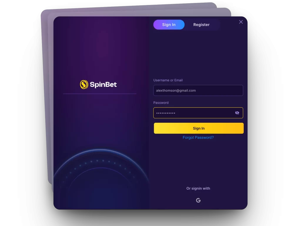 spin bet login